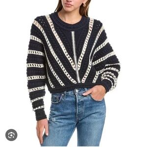 ba&sh Gardy Sweater - Navy and Cream Striped Sweater